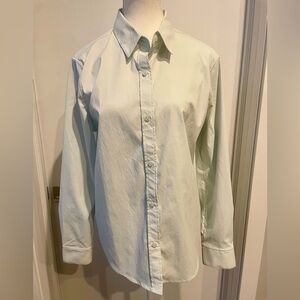 Athleta Light Green/Blue Button-Up Shirt